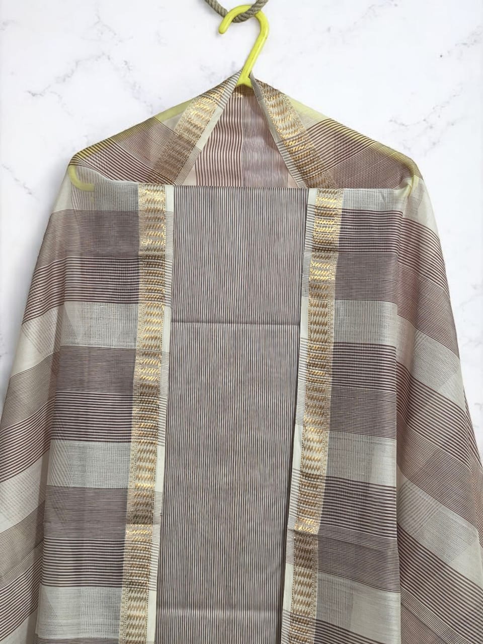 Maheshwari Silk Cotton handloom Set - Mocha Blend