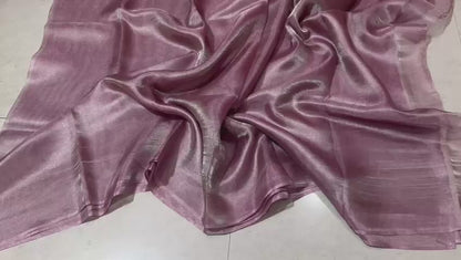 Pure Tissue Tussar Silk Saree | Baby Pink